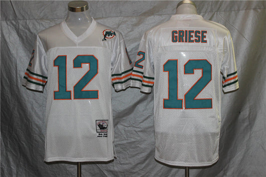Men's Miami Dolphins Bob Griese Mitchell & Ness White Legacy Replica Jersey1