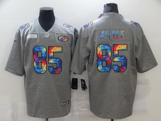 Men's San Francisco 49ers George Kittle #85 Gray Game Player jersey