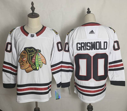 Men's Chicago Blackhawks Clark Griswold #00 Christmas Vacation White Breakaway Player jersey