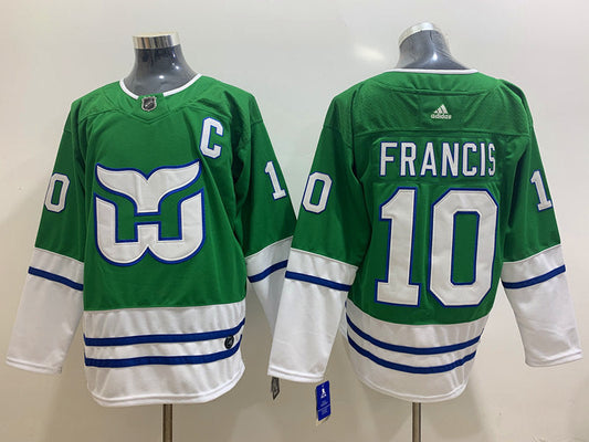 Men's Carolina Hurricanes Ron Francis #10 Green Home Breakaway Player jersey