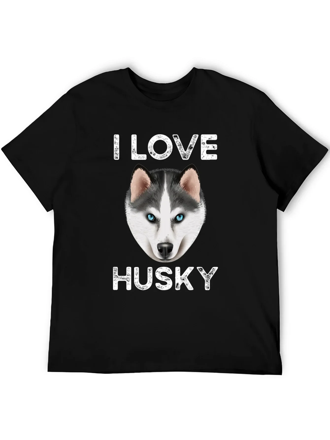 I Love Husky Graphic T-Shirt - Black