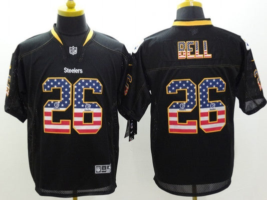 Men's Pittsburgh Steelers LeVeon Bell #26 Black Player Game Jersey1