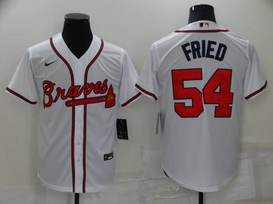 Men's Atlanta Braves Max Fried #54 White Replica Player Jersey1