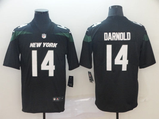 Men's New York Jets Sam Darnold #14 Black Game Player Jersey1