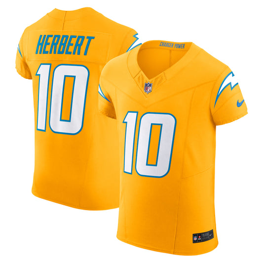 Los Angeles Chargers Justin Herbert Gold Alternate Charger Power Vapor F.U.S.E. Elite Jersey