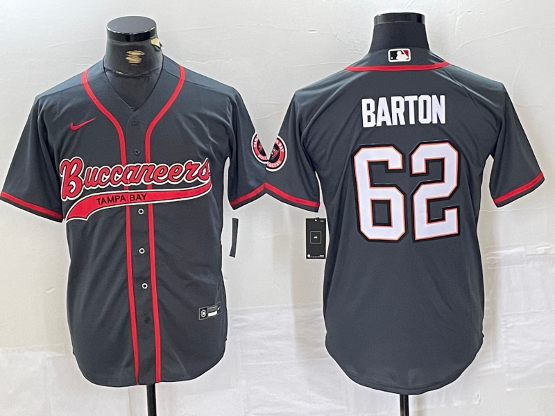 Men's Tampa Bay Buccaneers Graham Barton #62 Gray Game jersey