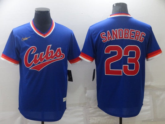 Men's Chicago Cubs Ryne Sandberg #23 Blue Fashion Stitched Jersey1