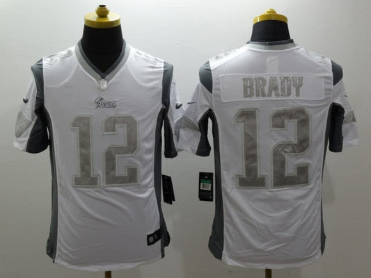 Men's New England Patriots Tom Brady #12 White Authentic Game Jersey1