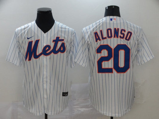 Men's New York Mets Pete Alonso #20 White Replica Baseball Jersey1