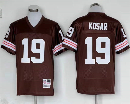 Men's Cleveland Browns Bernie Kosar Mitchell & Ness Brown Legacy Replica Player Jersey1