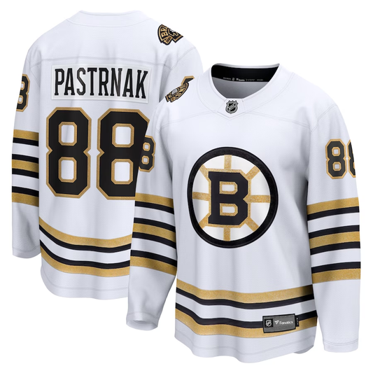 Men's Boston Bruins David Pastrnak #88 White Player Game jersey