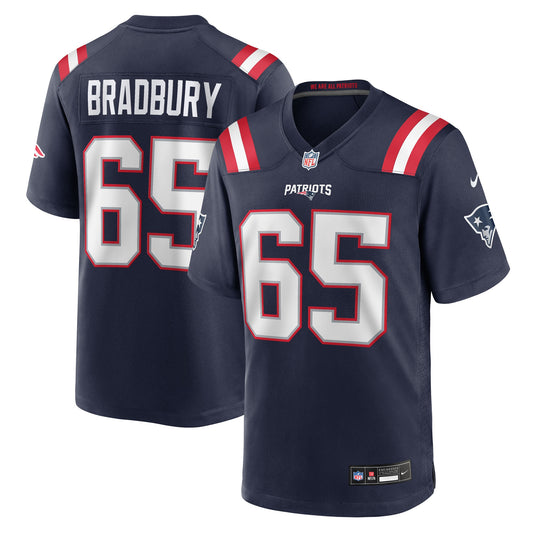 New England Patriots Garrett Bradbury Navy Team Game Jersey