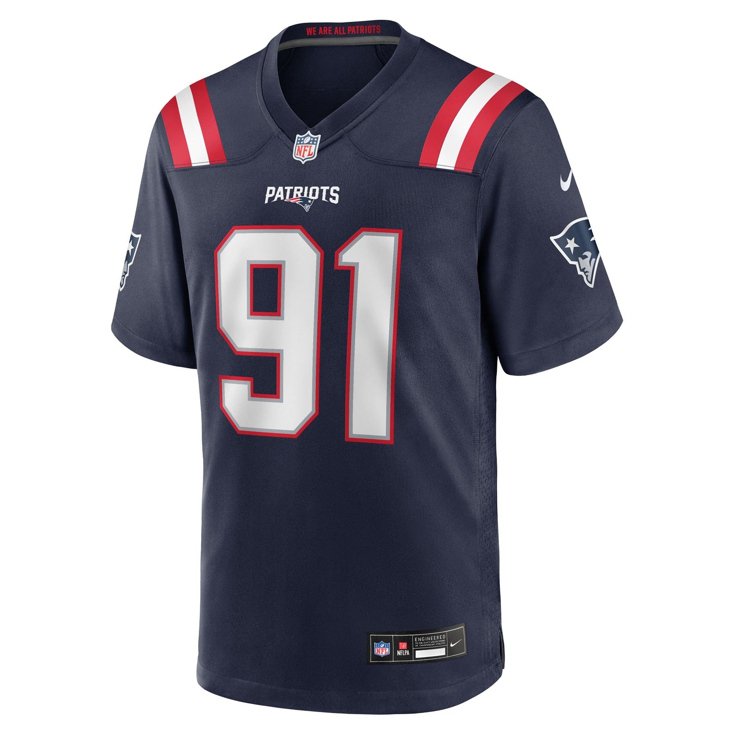 New England Patriots Elijah Ponder Navy Team Game Jersey