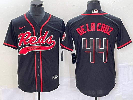 Men's Cincinnati Reds Elly De La Cruz #44 Black Replica Player Jersey1 Joint Edition