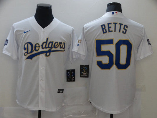Men's Los Angeles Dodgers Mookie Betts #50 White Stitched Jersey1