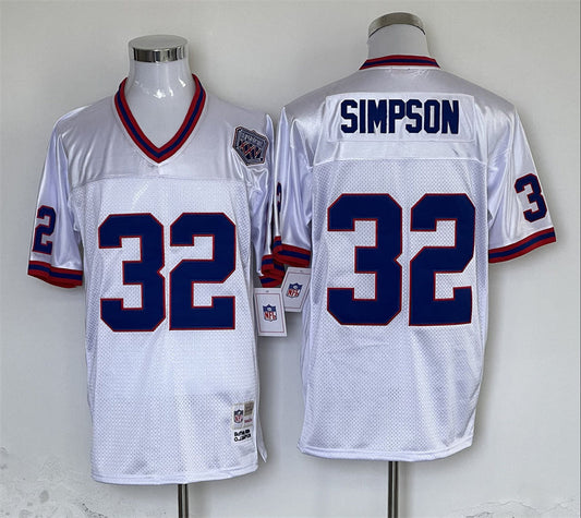 Men's Buffalo Bills OJ Simpson Mitchell & Ness White Legacy Replica Player jersey