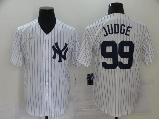 Men's New York Yankees Aaron Judge #99 White Player Jersey1