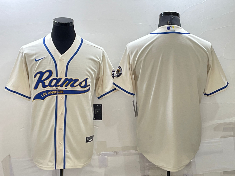 Men's Los Angeles Rams Bone Blank jersey