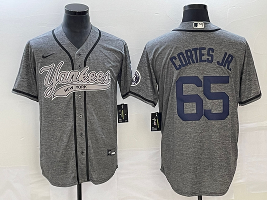 Men's New York Yankees Nestor Cortes Jr. #65 Gray Game Jersey1 Joint Edition