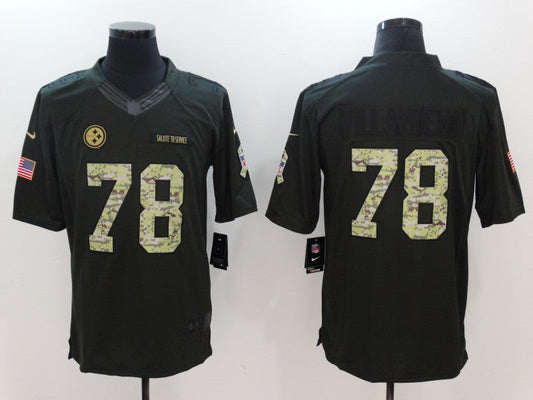 Men's Pittsburgh Steelers Alejandro Villanueva #78 Black Authentic Game Jersey1