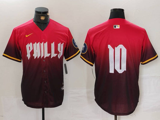 Men's Philadelphia Phillies J.T. Realmuto #10 Red 2024 City Connect Replica Player Jersey1