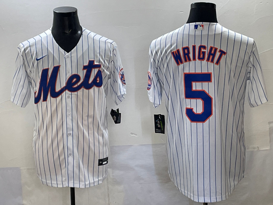 Men's New York Mets David Wright #5 White Home Replica Player Jersey