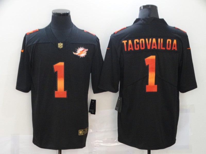 Men's Miami Dolphins #1 Tua Tagovailoa Black Game Player jersey