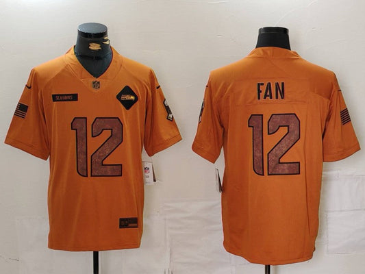 Men's Seattle Seahawks 12s Brown 2023 Salute To Service Limited Jersey1