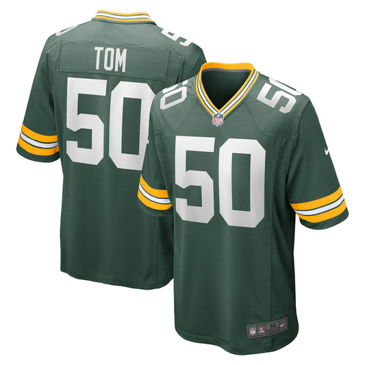 Green Bay Packers Zach Tom Green Game Player Jersey