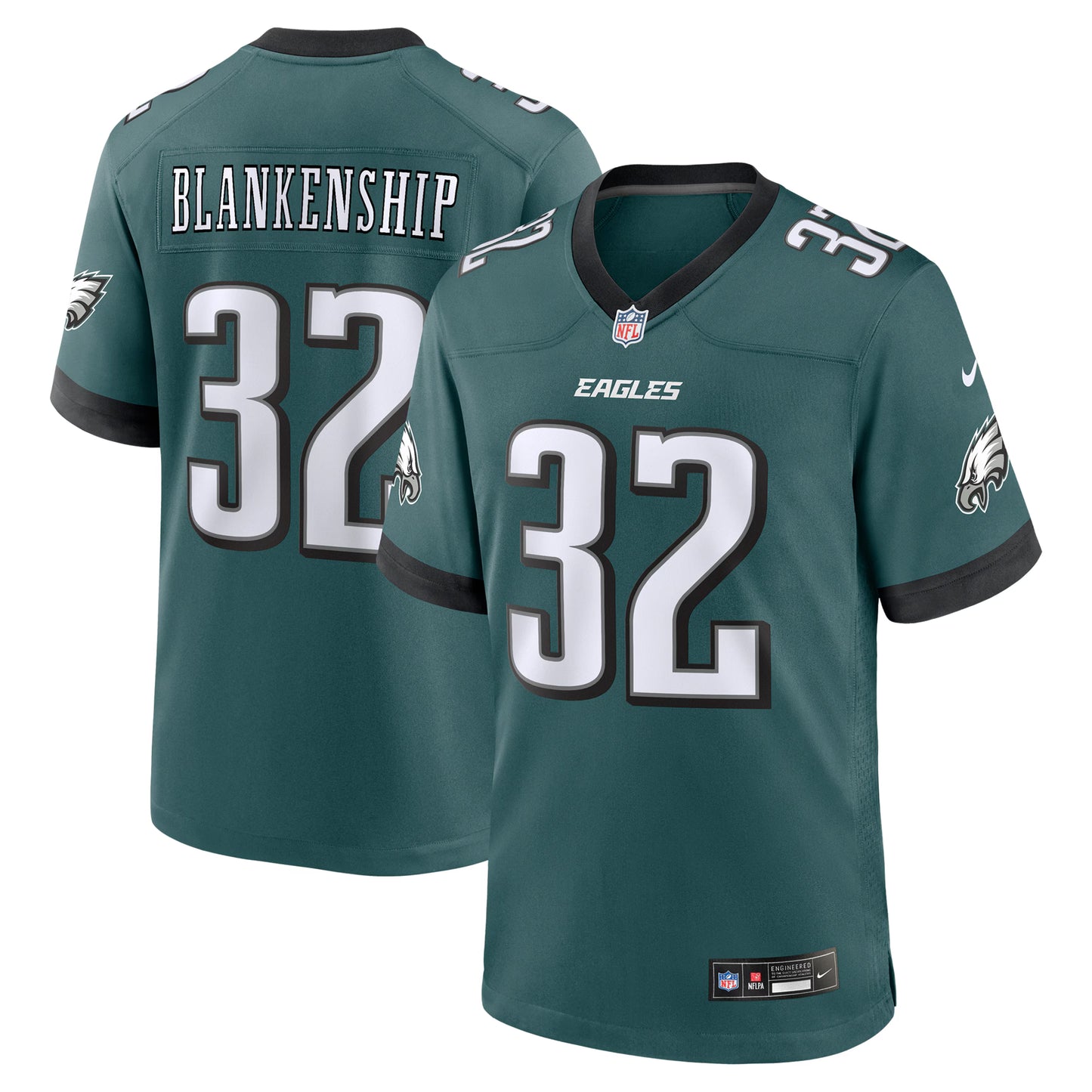 Philadelphia Eagles Reed Blankenship Midnight Green Team Game Jersey