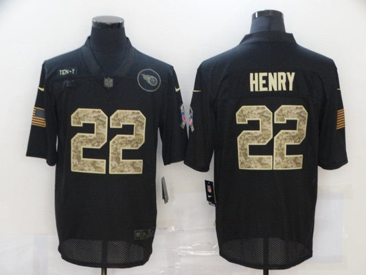 Men's Tennessee Titans Derrick Henry #22 Black Authentic Game Jersey1