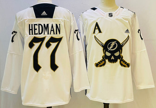 Men's Tampa Bay Lightning Victor Hedman #77 White Game jersey