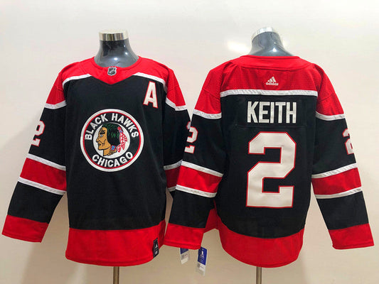 Men's Chicago Blackhawks Duncan Keith #2 Black Breakaway jersey