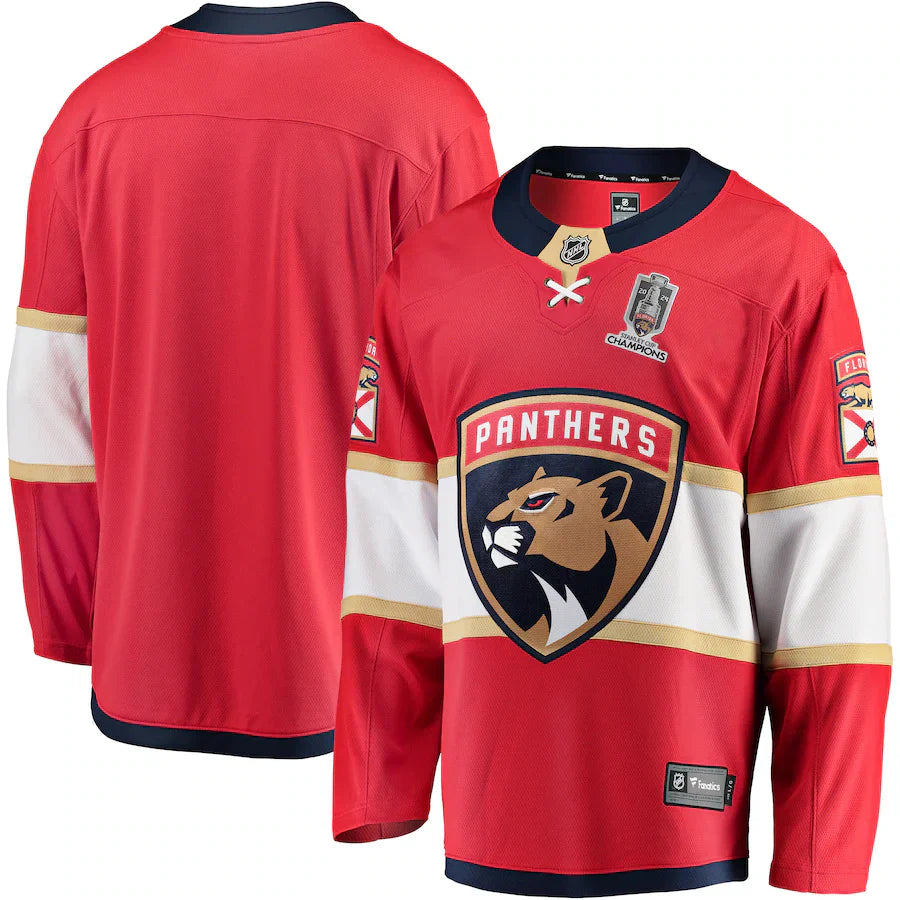 Florida Panthers   Home 2024 Stanley Cup Champions Breakaway Jersey Red
