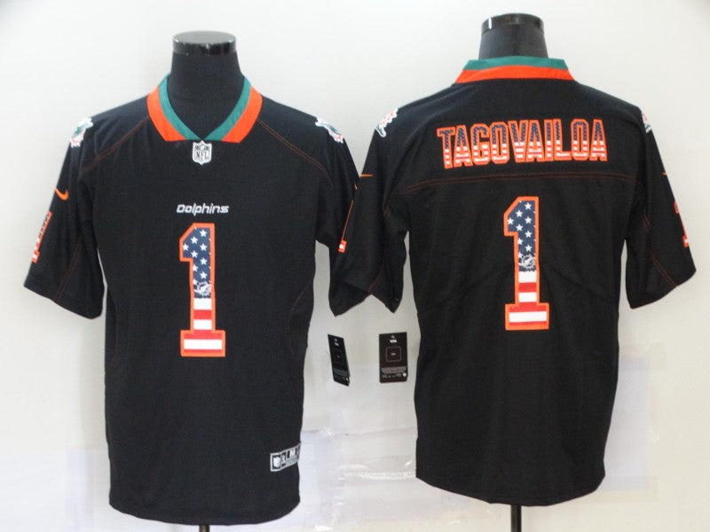 Men's Miami Dolphins Tua Tagovailoa #1 Black Alternate Game jersey