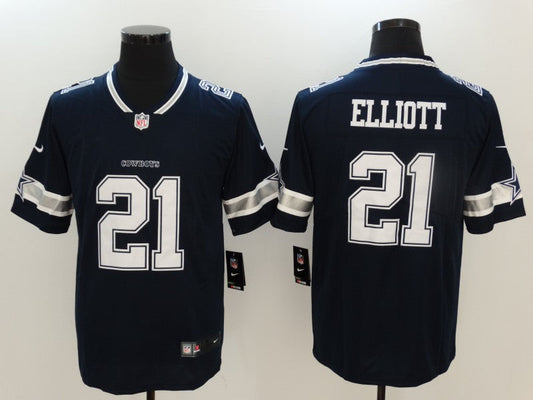 Men's Dallas Cowboys Ezekiel Elliott #21 Navy Game Player Jersey1
