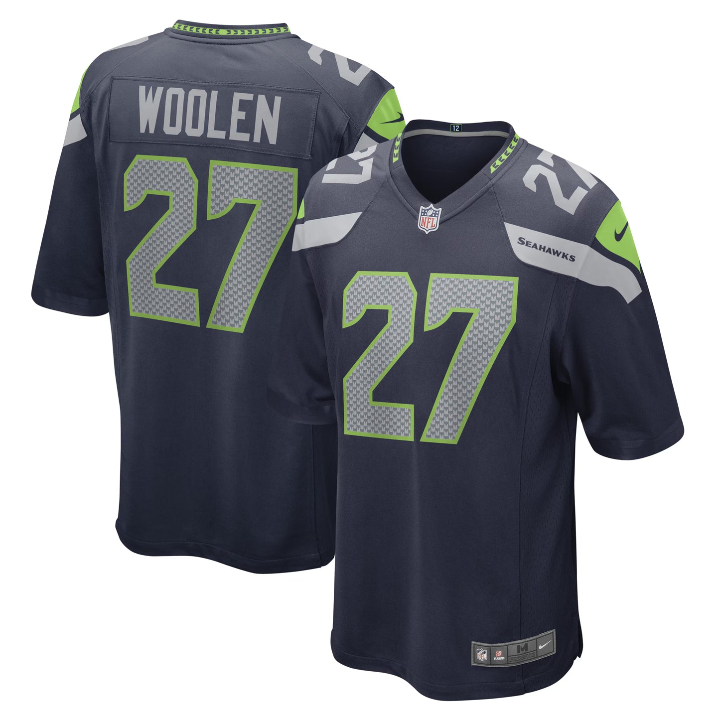 Seattle Seahawks Tariq Woolen College Navy Game Player Jersey