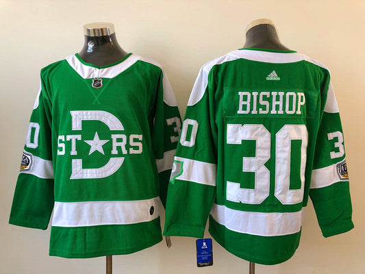 Men's Dallas Stars Ben Bishop #30 Green Breakaway Player Jersey1