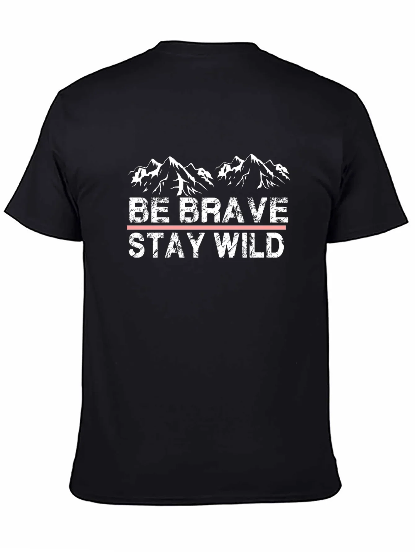Be Brave Stay Wild Black Graphic T-Shirt