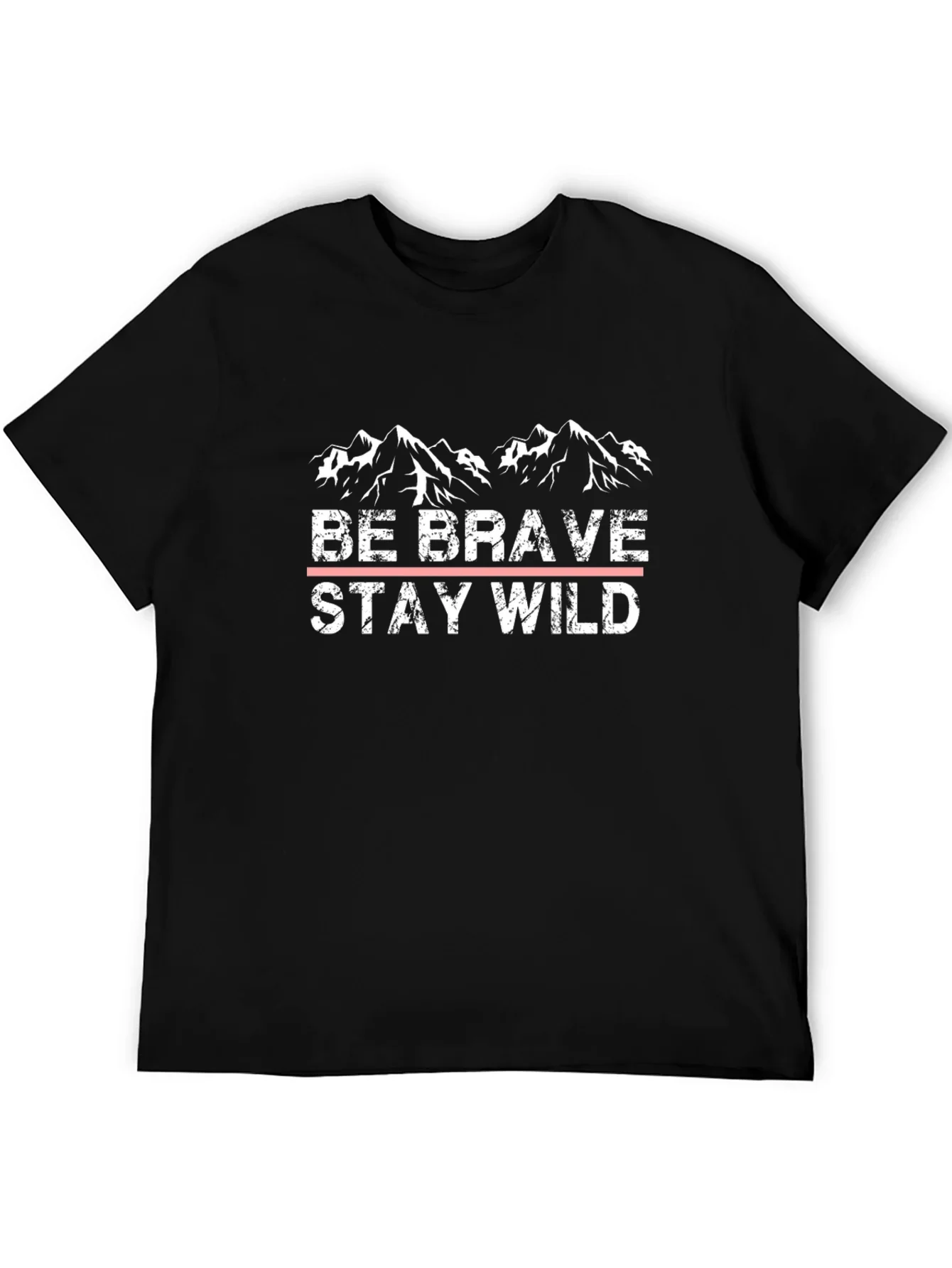 Be Brave Stay Wild Black Graphic T-Shirt
