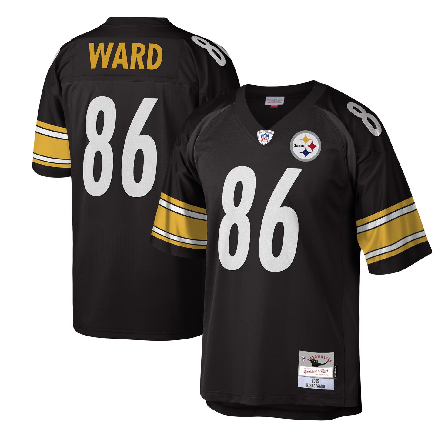 Pittsburgh Steelers Hines Ward Mitchell & Ness Black Legacy Replica Jersey