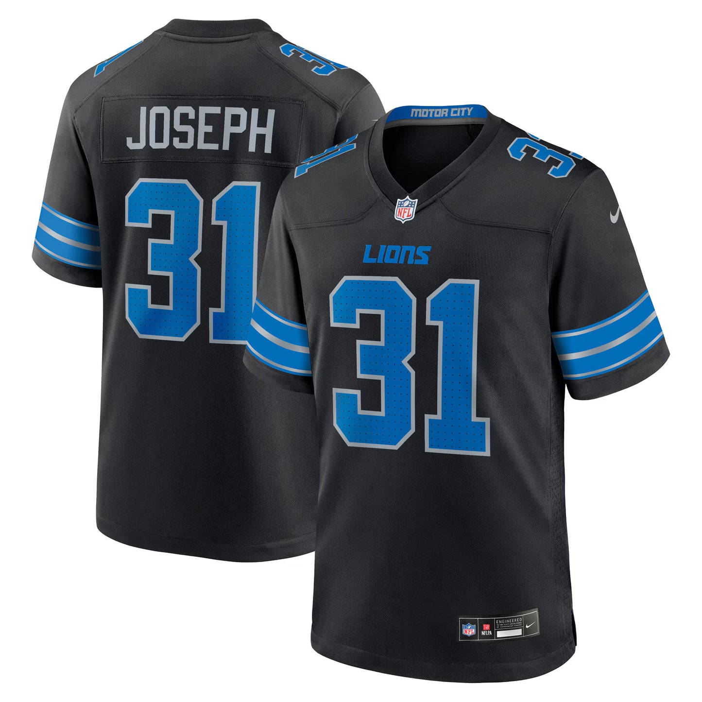 Detroit Lions Kerby Joseph Black Alternate Game Jersey