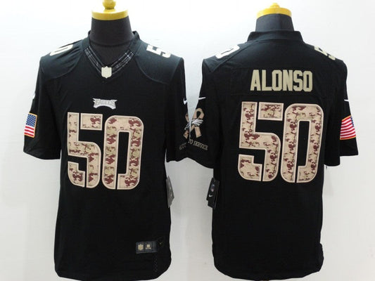 Men's Philadelphia Eagles Kiki Alonso #50 Black Game Player Jersey1