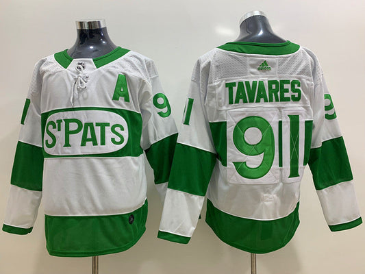 Men's Toronto Maple Leafs John Tavares #91 White Player Game jersey