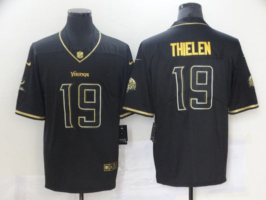 Men's Minnesota Vikings Adam Thielen #19 Black Player Game Jersey1