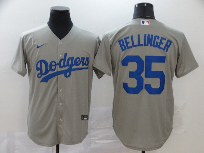 Men's Los Angeles Dodgers Cody Bellinger #35 Gray Replica Baseball Jersey1