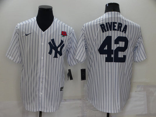 Men's New York Yankees Mariano Rivera #42 White Replica Player Jersey1