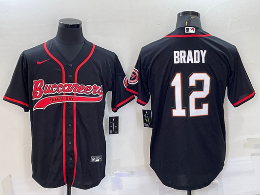Men's Tampa Bay Buccaneers Tom Brady #12 Black Game jersey Joint Edition