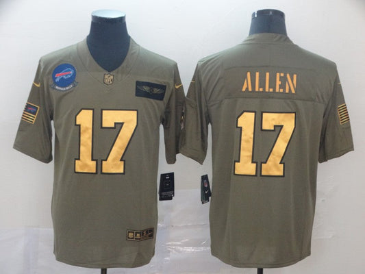 Men's Buffalo Bills Josh Allen #17 Brown Alternate Game Jersey1