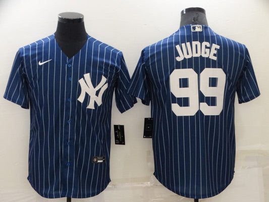 Men's New York Yankees Aaron Judge #99 Blue Replica Baseball Jersey1
